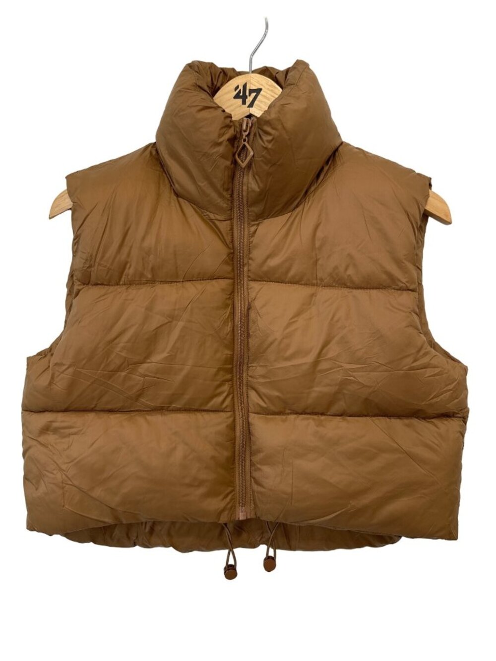 Puffer Vest Medium Anaysn Khaki Nylon Blend Quilted Outerwear Gorpcore Hiking